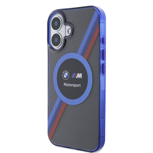 iPhone 16 Kılıf BMW Orjinal Lisanslı M Logolu Üç Renk Çizgili Motorsport Circle Kapak