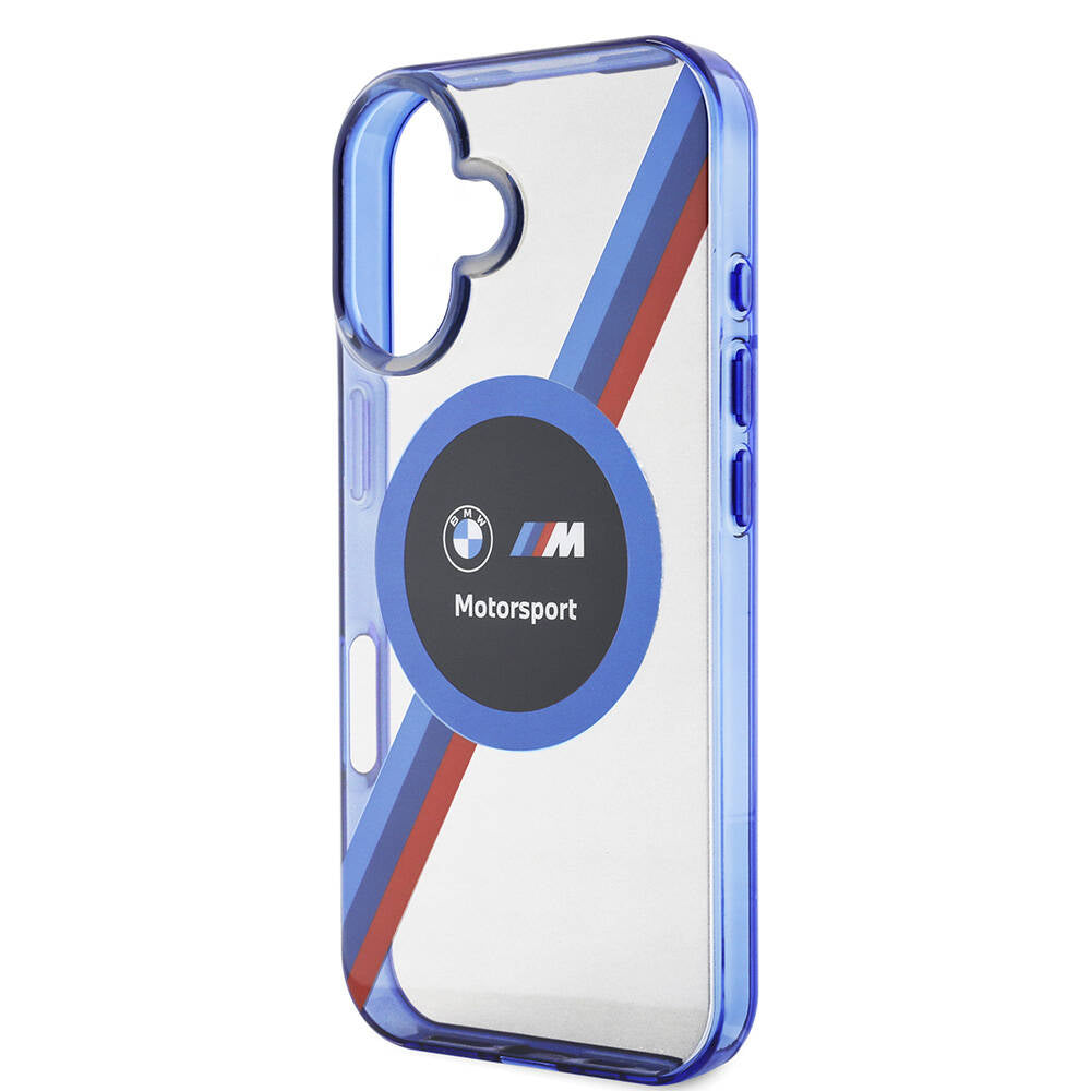 iPhone 16 Kılıf BMW Orjinal Lisanslı M Logolu Üç Renk Çizgili Motorsport Circle Kapak