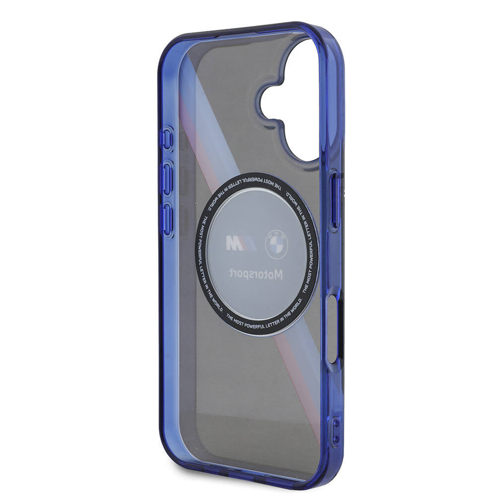 iPhone 16 Kılıf BMW Orjinal Lisanslı M Logolu Üç Renk Çizgili Motorsport Circle Kapak