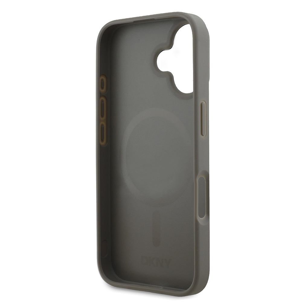 iPhone 16 Kılıf DKNY Orjinal Lisanslı M-safe Şarj Özellikli 3D Yazılı Checkered Pattern Kapak