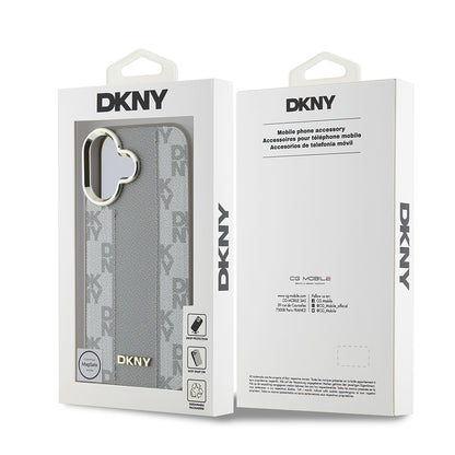 iPhone 16 Kılıf DKNY Orjinal Lisanslı M-safe Şarj Özellikli 3D Yazılı Checkered Pattern Kapak