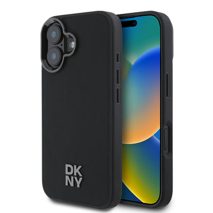 iPhone 16 Kılıf DKNY Orjinal Lisanslı M-safe Şarj Özellikli Metal Logolu PU Deri Plain Kapak
