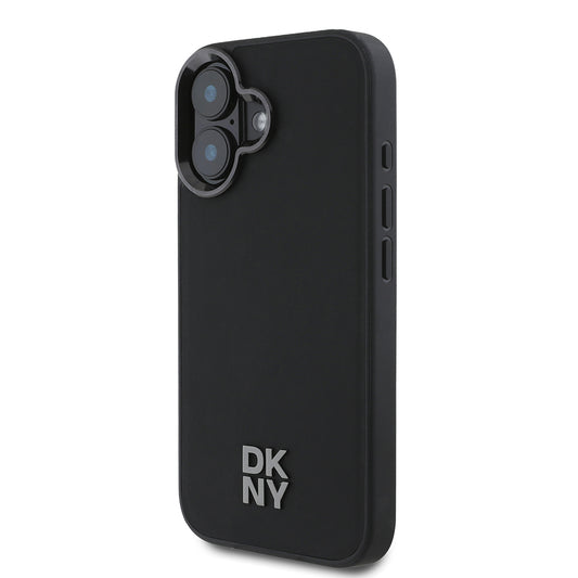 iPhone 16 Kılıf DKNY Orjinal Lisanslı M-safe Şarj Özellikli Metal Logolu PU Deri Plain Kapak