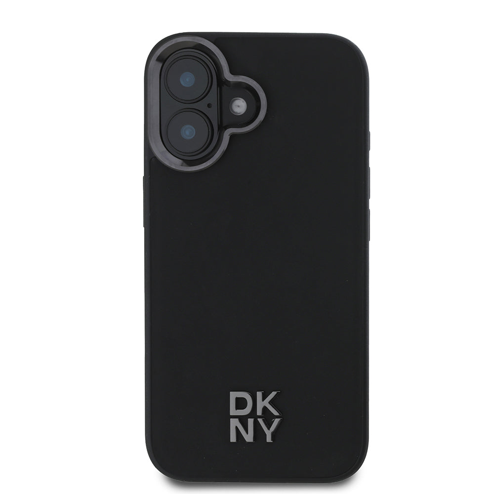 iPhone 16 Kılıf DKNY Orjinal Lisanslı M-safe Şarj Özellikli Metal Logolu PU Deri Plain Kapak