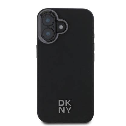 iPhone 16 Kılıf DKNY Orjinal Lisanslı M-safe Şarj Özellikli Metal Logolu PU Deri Plain Kapak