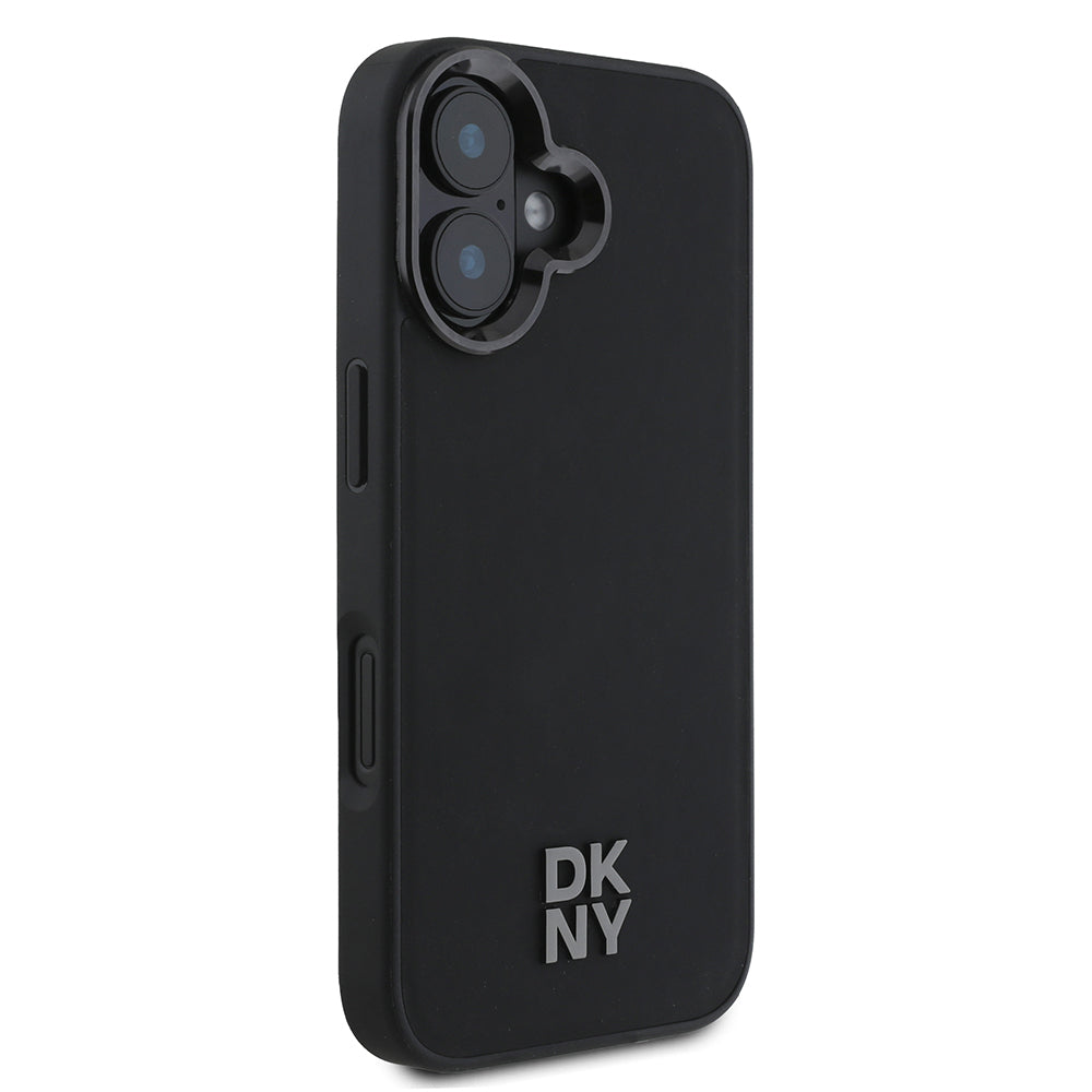 iPhone 16 Kılıf DKNY Orjinal Lisanslı M-safe Şarj Özellikli Metal Logolu PU Deri Plain Kapak