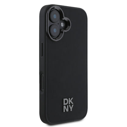 iPhone 16 Kılıf DKNY Orjinal Lisanslı M-safe Şarj Özellikli Metal Logolu PU Deri Plain Kapak