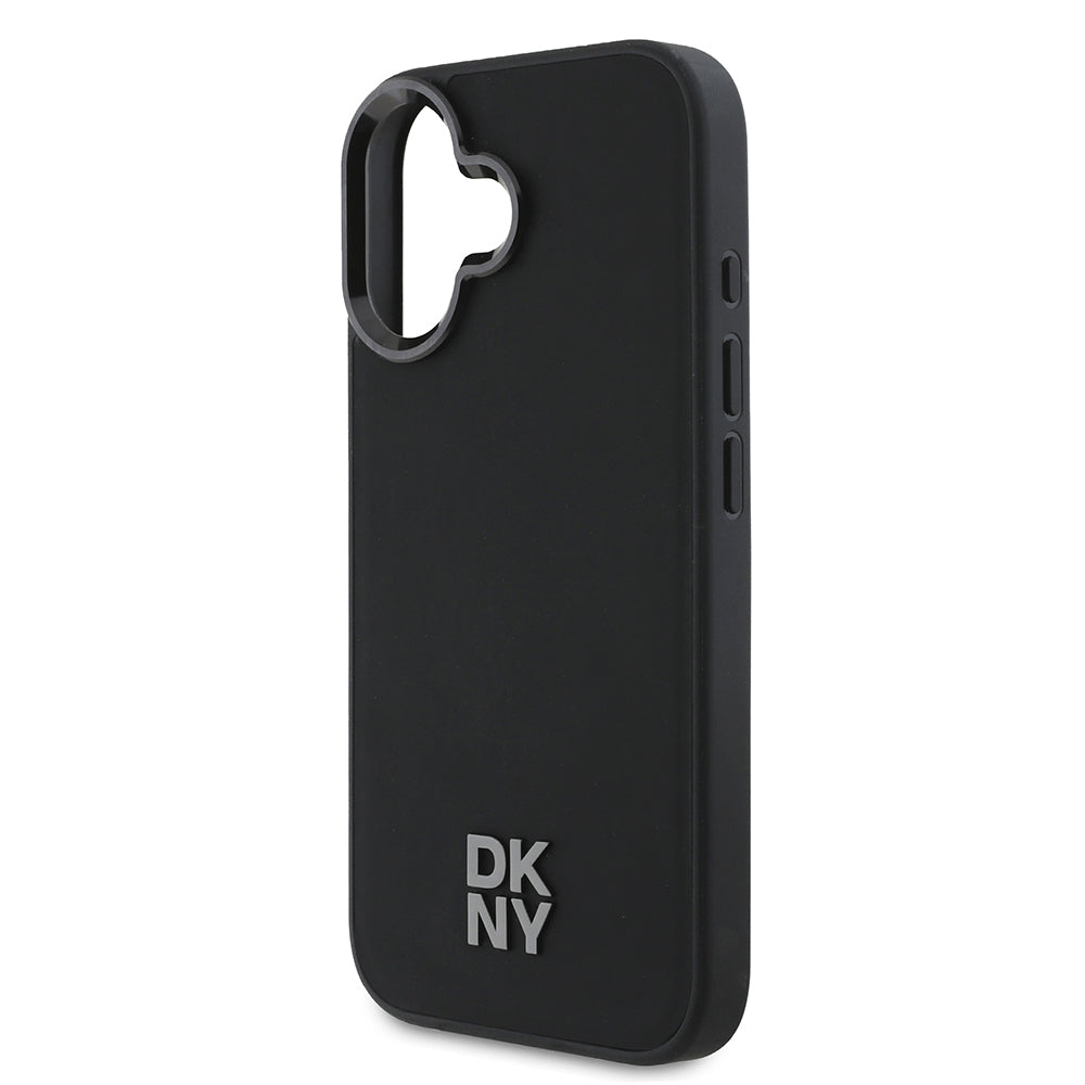 iPhone 16 Kılıf DKNY Orjinal Lisanslı M-safe Şarj Özellikli Metal Logolu PU Deri Plain Kapak