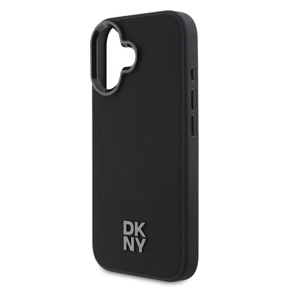iPhone 16 Kılıf DKNY Orjinal Lisanslı M-safe Şarj Özellikli Metal Logolu PU Deri Plain Kapak