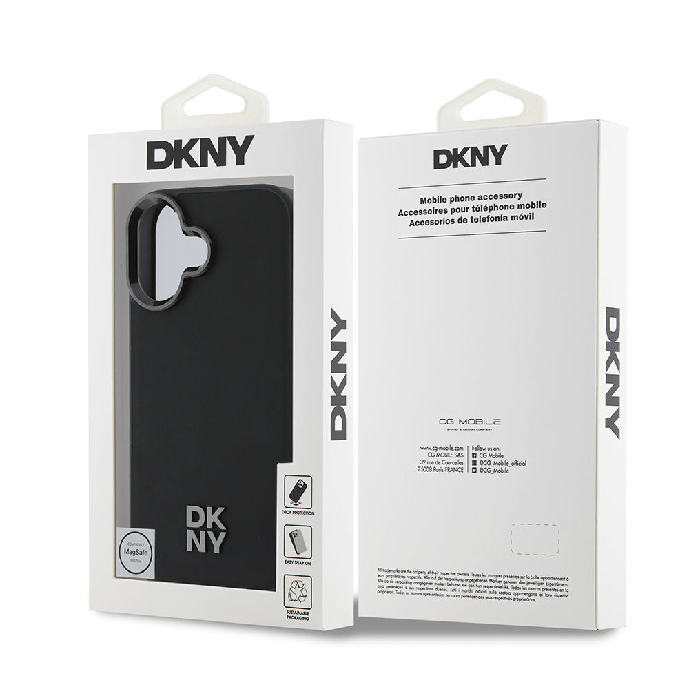 iPhone 16 Kılıf DKNY Orjinal Lisanslı M-safe Şarj Özellikli Metal Logolu PU Deri Plain Kapak
