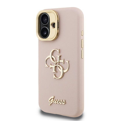 iPhone 16 Kılıf Guess Orjinal Lisanslı Grained Yazı Logolu Kamera Standlı Kapak