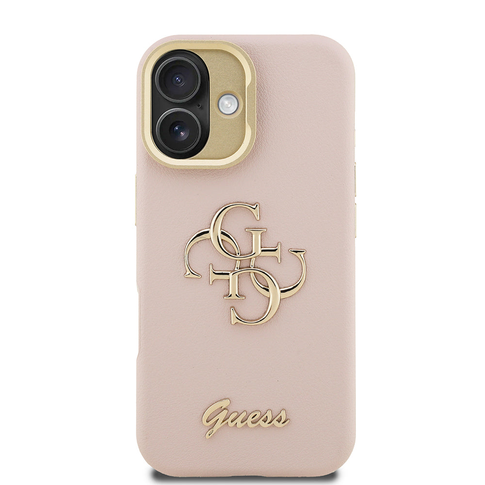 iPhone 16 Kılıf Guess Orjinal Lisanslı Grained Yazı Logolu Kamera Standlı Kapak