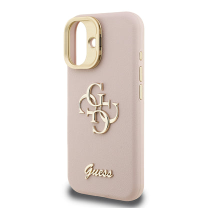 iPhone 16 Kılıf Guess Orjinal Lisanslı Grained Yazı Logolu Kamera Standlı Kapak