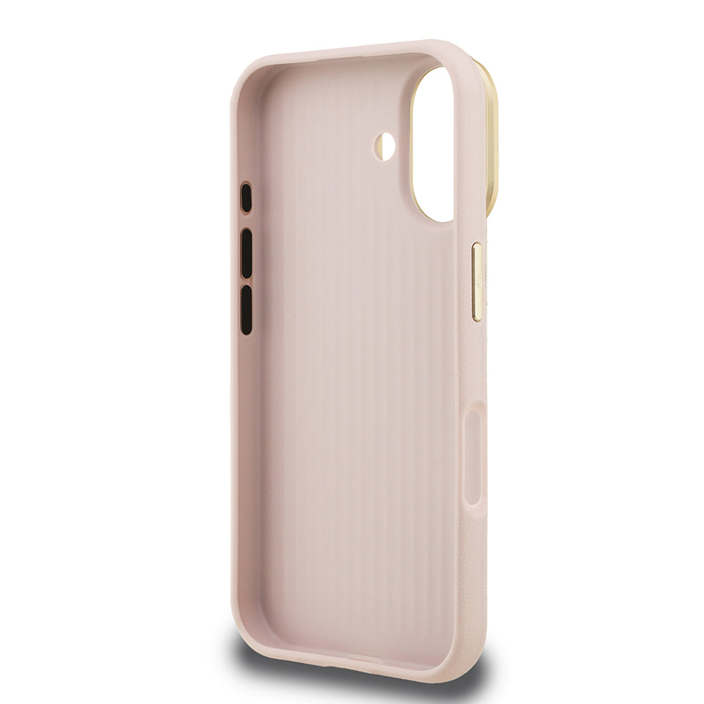 iPhone 16 Kılıf Guess Orjinal Lisanslı Grained Yazı Logolu Kamera Standlı Kapak