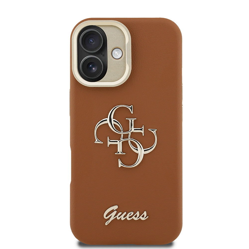 iPhone 16 Kılıf Guess Orjinal Lisanslı Grained Yazı Logolu Kamera Standlı Kapak