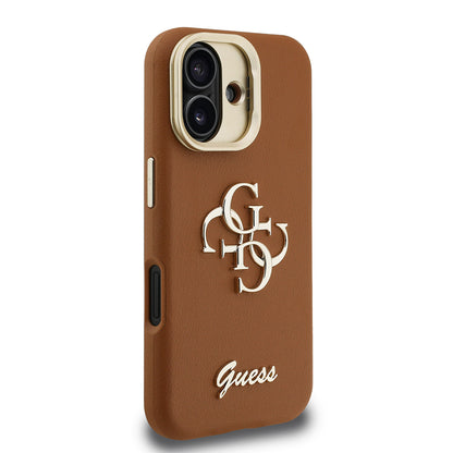 iPhone 16 Kılıf Guess Orjinal Lisanslı Grained Yazı Logolu Kamera Standlı Kapak