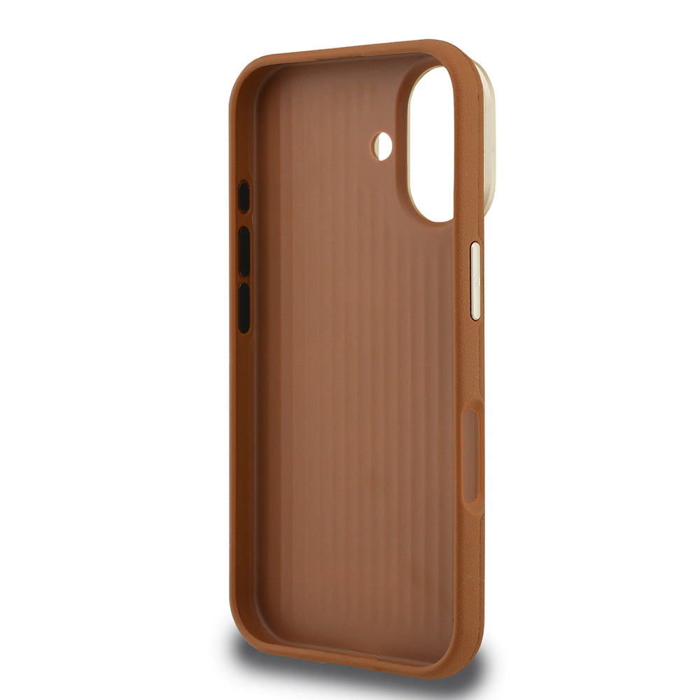 iPhone 16 Kılıf Guess Orjinal Lisanslı Grained Yazı Logolu Kamera Standlı Kapak