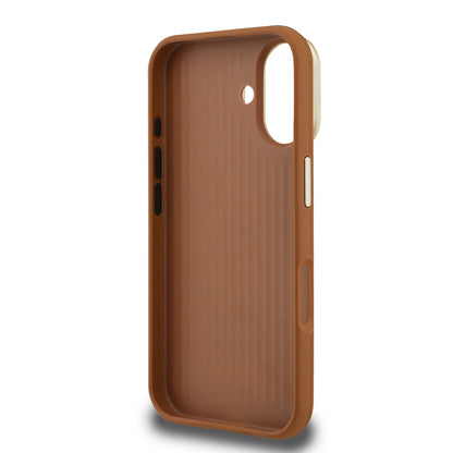 iPhone 16 Kılıf Guess Orjinal Lisanslı Grained Yazı Logolu Kamera Standlı Kapak