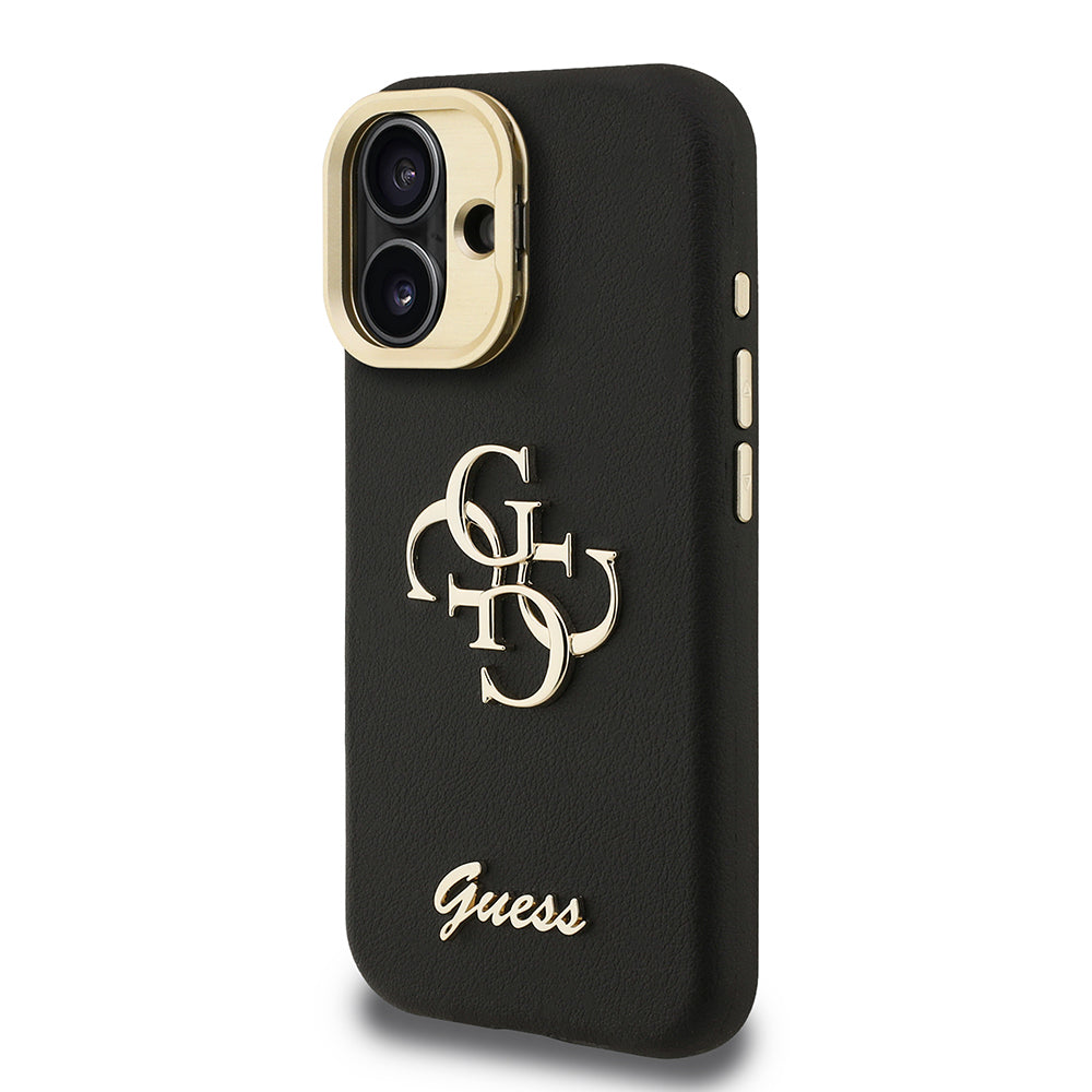 iPhone 16 Kılıf Guess Orjinal Lisanslı Grained Yazı Logolu Kamera Standlı Kapak