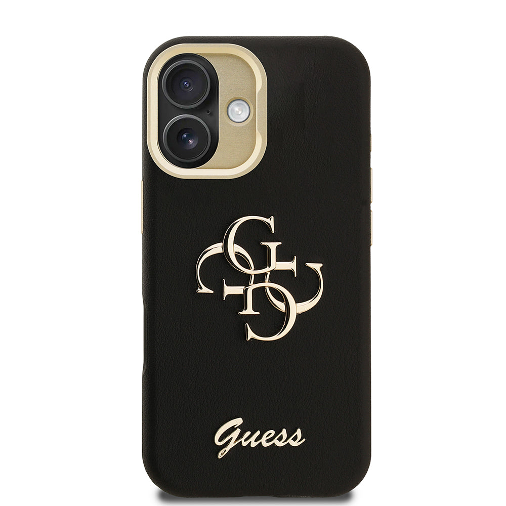 iPhone 16 Kılıf Guess Orjinal Lisanslı Grained Yazı Logolu Kamera Standlı Kapak