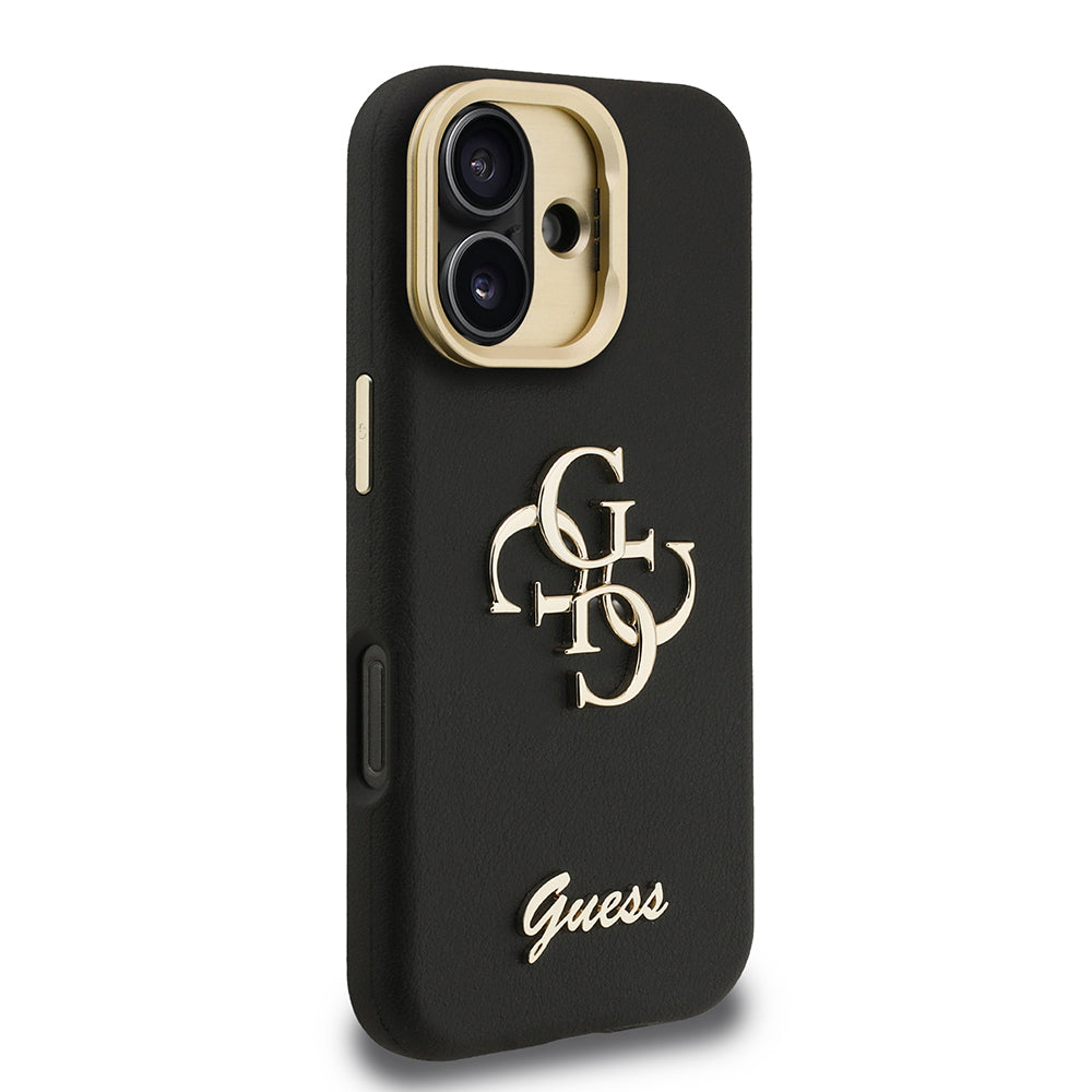 iPhone 16 Kılıf Guess Orjinal Lisanslı Grained Yazı Logolu Kamera Standlı Kapak