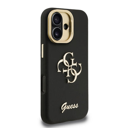 iPhone 16 Kılıf Guess Orjinal Lisanslı Grained Yazı Logolu Kamera Standlı Kapak