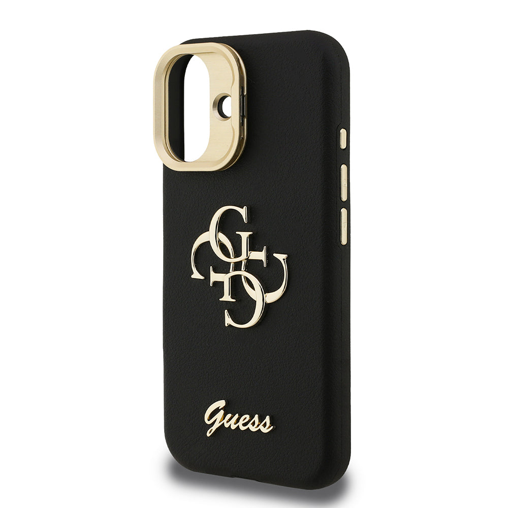 iPhone 16 Kılıf Guess Orjinal Lisanslı Grained Yazı Logolu Kamera Standlı Kapak