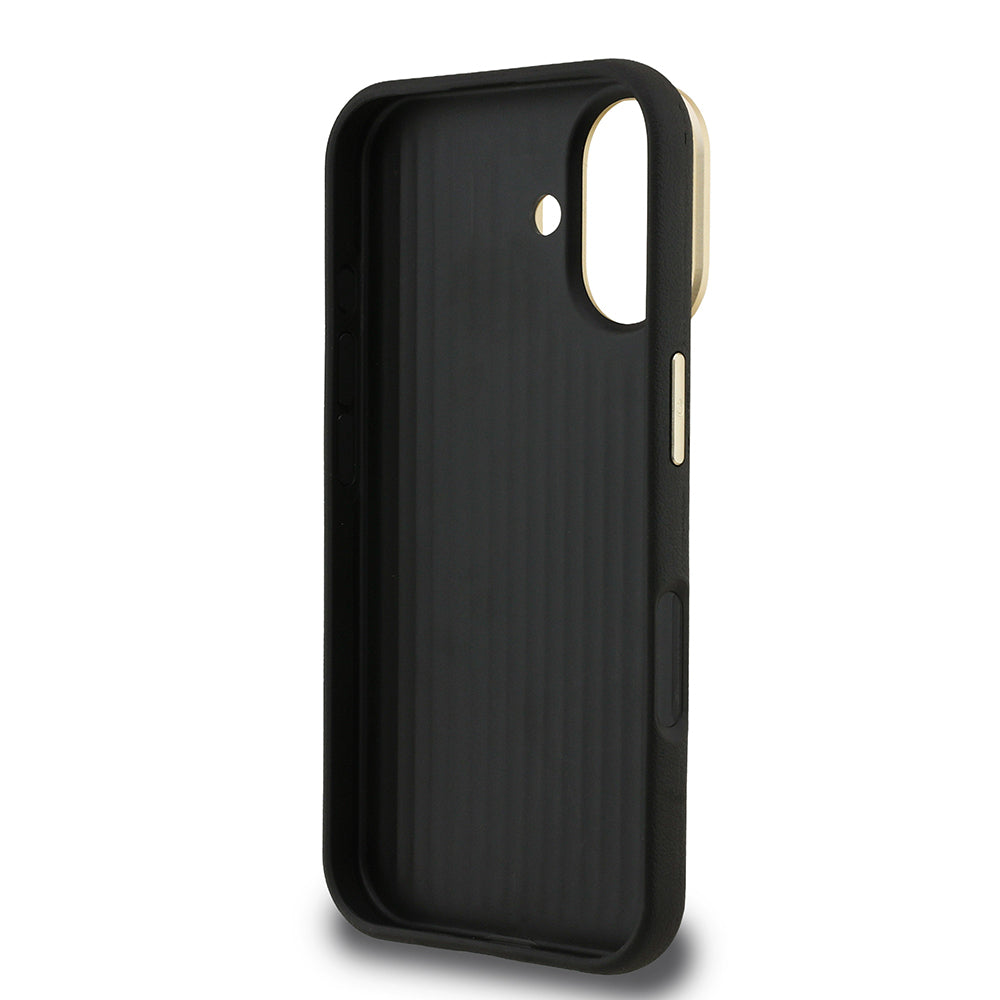 iPhone 16 Kılıf Guess Orjinal Lisanslı Grained Yazı Logolu Kamera Standlı Kapak