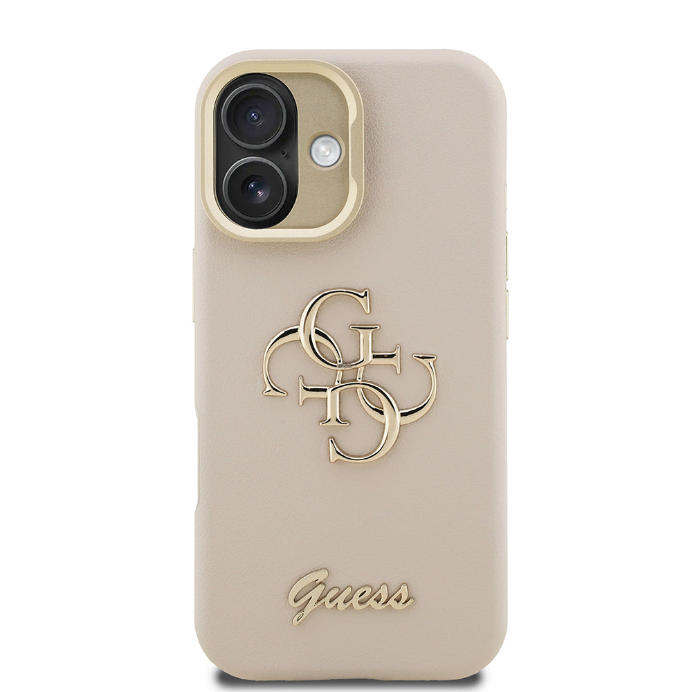 iPhone 16 Kılıf Guess Orjinal Lisanslı Grained Yazı Logolu Kamera Standlı Kapak
