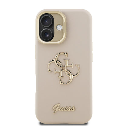 iPhone 16 Kılıf Guess Orjinal Lisanslı Grained Yazı Logolu Kamera Standlı Kapak