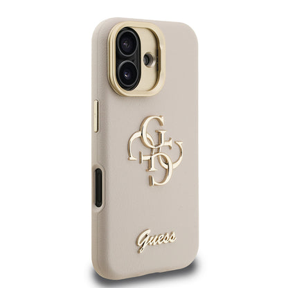 iPhone 16 Kılıf Guess Orjinal Lisanslı Grained Yazı Logolu Kamera Standlı Kapak