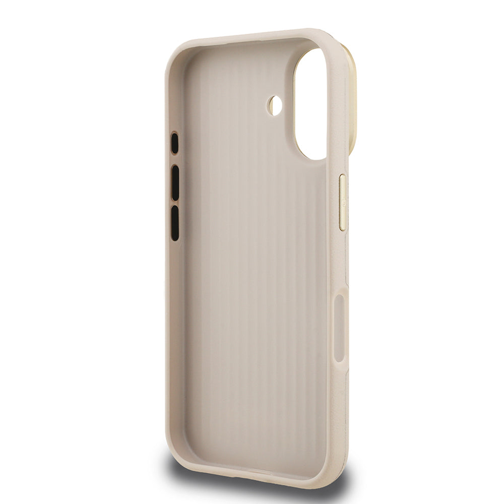 iPhone 16 Kılıf Guess Orjinal Lisanslı Grained Yazı Logolu Kamera Standlı Kapak