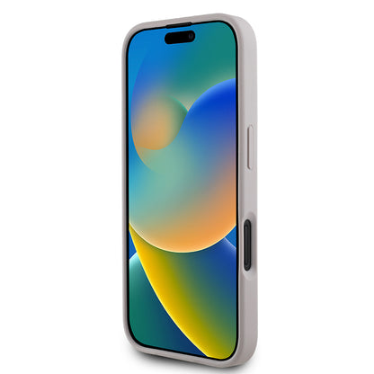 iPhone 16 Kılıf Guess Orjinal Lisanslı Gül Baskılı Büyük Metal Logo Dizaynlı Kapak