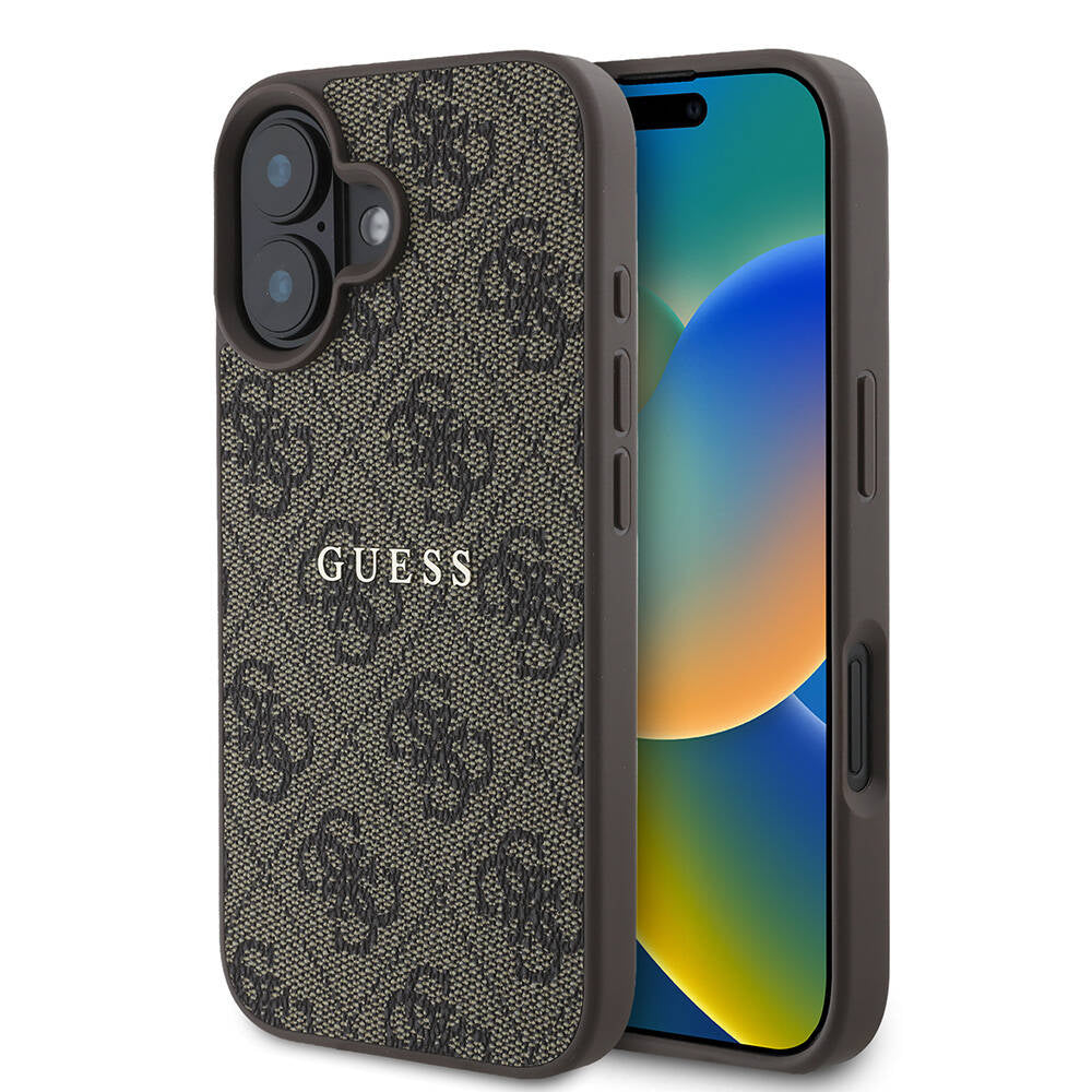 iPhone 16 Kılıf Guess Orjinal Lisanslı M-safe Şarj Özellikli 4G Desenli Yazı Logolu Kapak