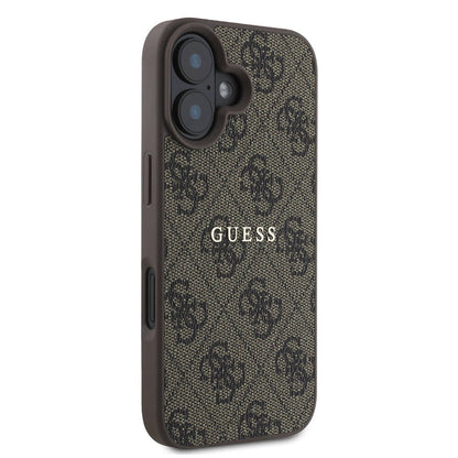 iPhone 16 Kılıf Guess Orjinal Lisanslı M-safe Şarj Özellikli 4G Desenli Yazı Logolu Kapak