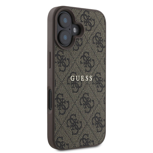 iPhone 16 Kılıf Guess Orjinal Lisanslı M-safe Şarj Özellikli 4G Desenli Yazı Logolu Kapak