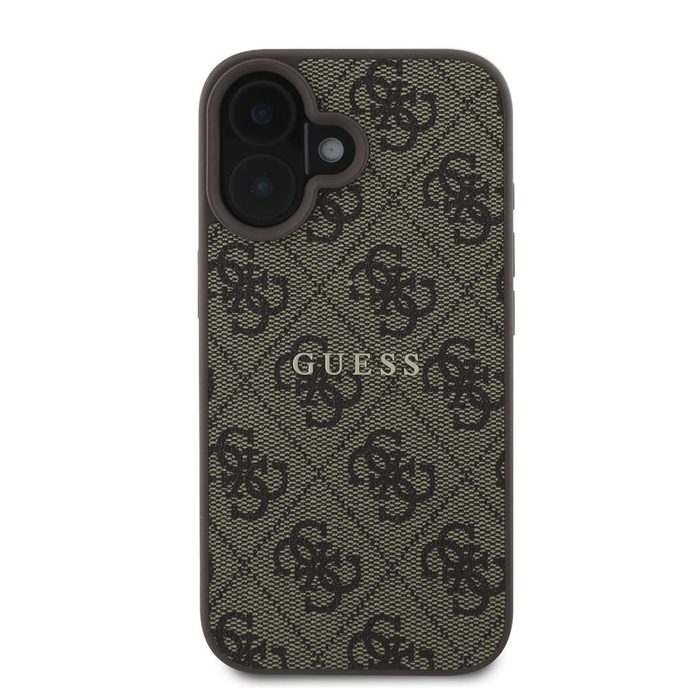 iPhone 16 Kılıf Guess Orjinal Lisanslı M-safe Şarj Özellikli 4G Desenli Yazı Logolu Kapak