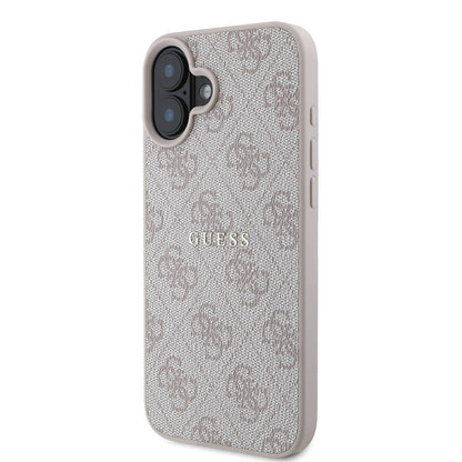 iPhone 16 Kılıf Guess Orjinal Lisanslı M-safe Şarj Özellikli 4G Desenli Yazı Logolu Kapak
