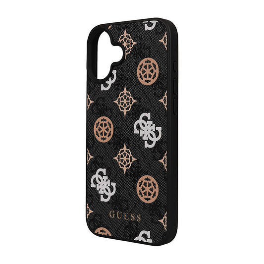 iPhone 16 Kılıf Guess Orjinal Lisanslı M-safe Şarj Özellikli 4G Desenli Yazı Logolu Peony Kapak