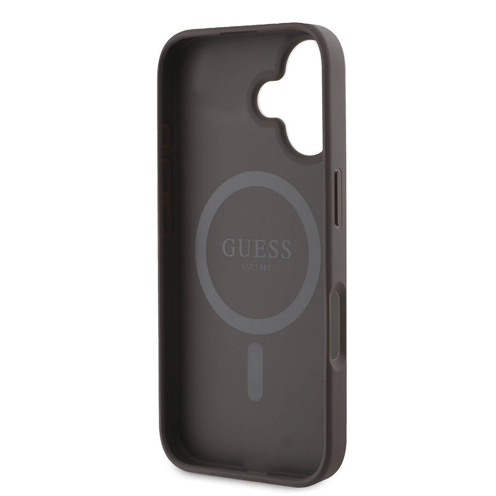 iPhone 16 Kılıf Guess Orjinal Lisanslı M-safe Şarj Özellikli 4G Şerit Tasarımlı Printed Kapak