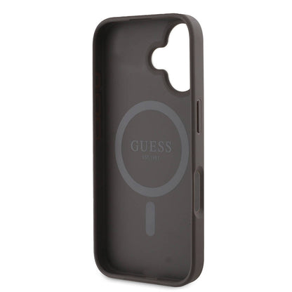 iPhone 16 Kılıf Guess Orjinal Lisanslı M-safe Şarj Özellikli 4G Şerit Tasarımlı Printed Kapak