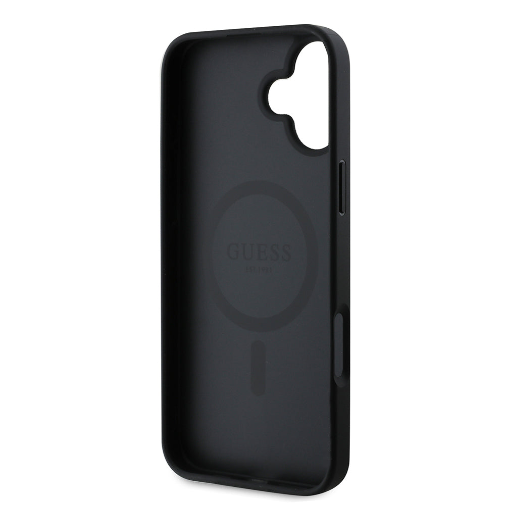 iPhone 16 Kılıf Guess Orjinal Lisanslı M-safe Şarj Özellikli 4G Şerit Tasarımlı Printed Kapak