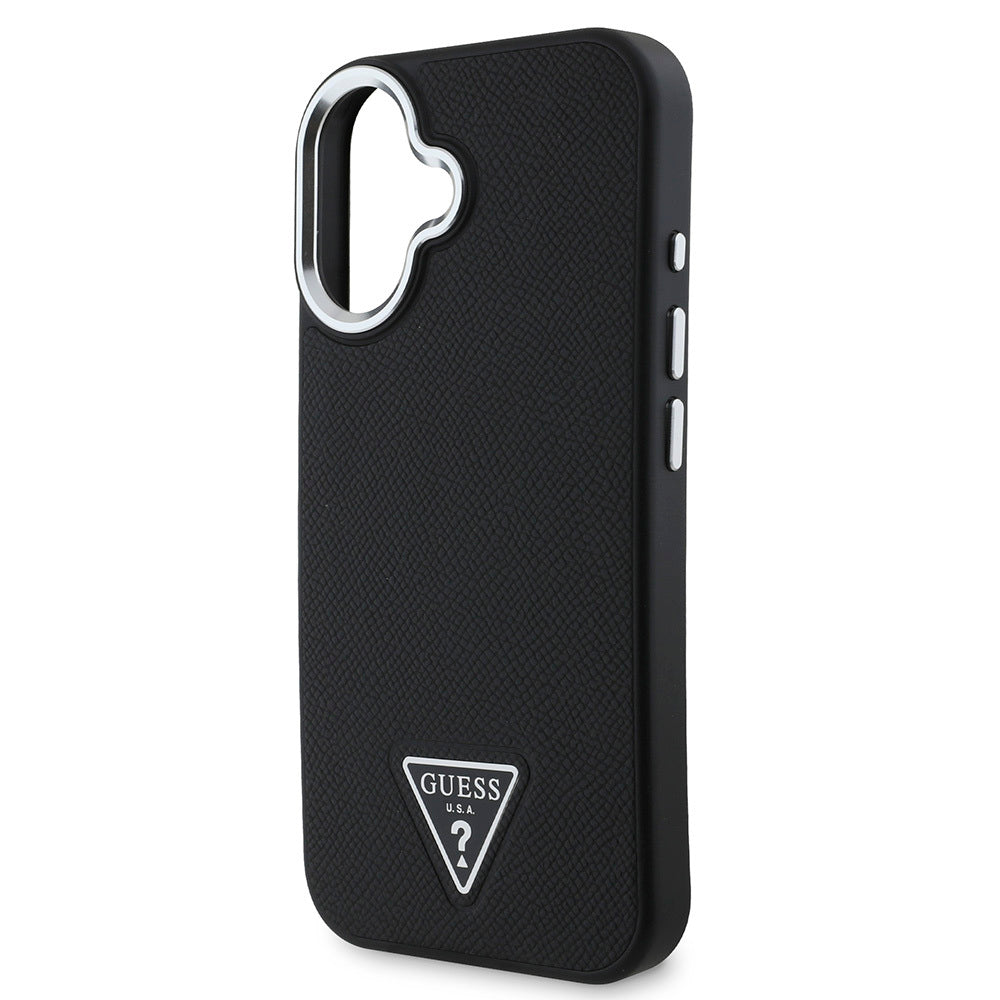 iPhone 16 Kılıf Guess Orjinal Lisanslı M-safe Şarj Özellikli Grained Triangle Kapak