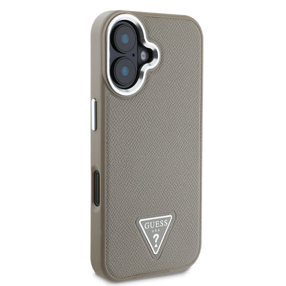 iPhone 16 Kılıf Guess Orjinal Lisanslı M-safe Şarj Özellikli Grained Triangle Kapak