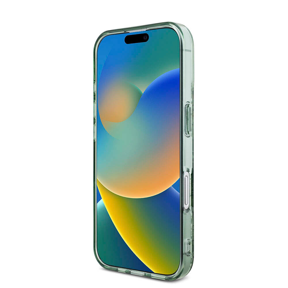 iPhone 16 Kılıf Guess Orjinal Lisanslı M-safe Şarj Özellikli IML Baskılı Çiçek İnci Bileklikli Kapak