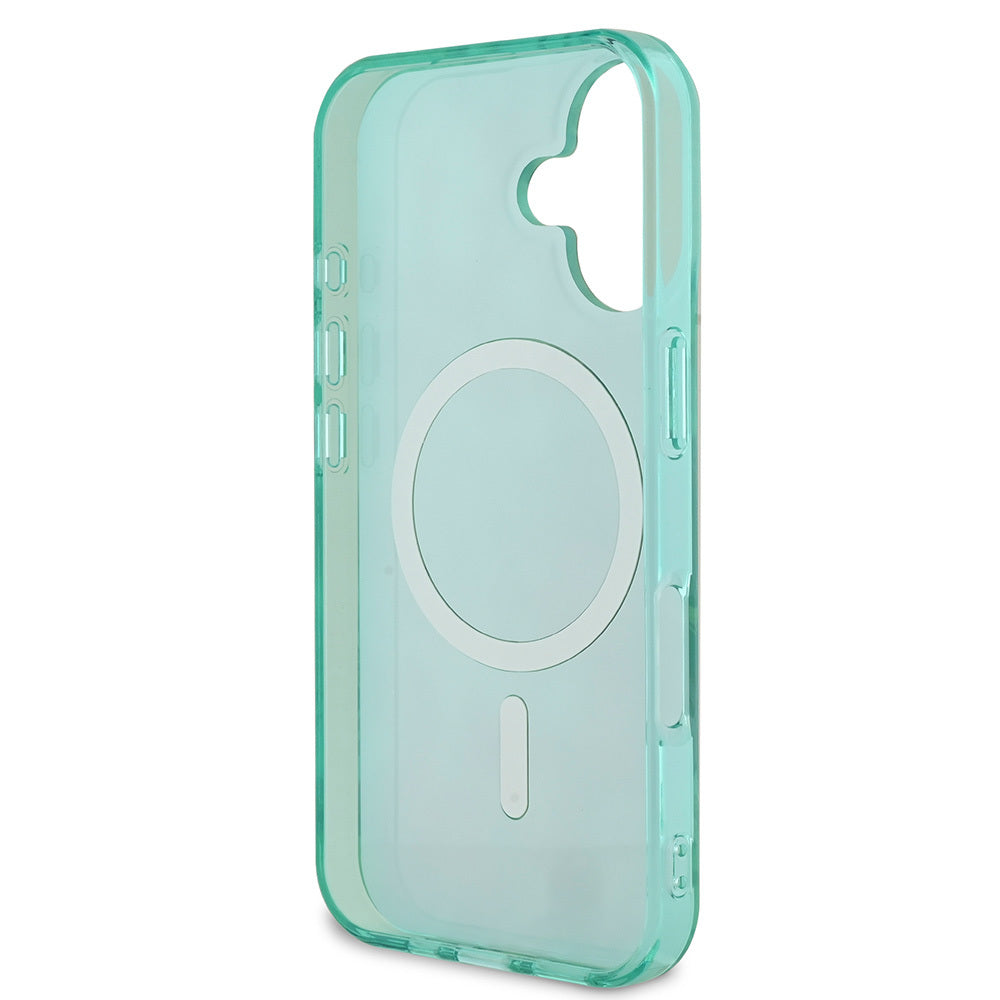 iPhone 16 Kılıf Guess Orjinal Lisanslı M-safe Şarj Özellikli IML Baskılı Jungle Ring Kapak