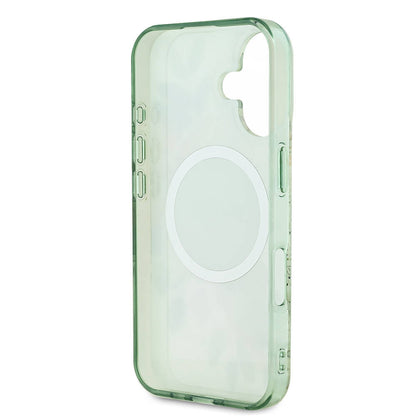 iPhone 16 Kılıf Guess Orjinal Lisanslı M-safe Şarj Özellikli IML Baskılı Yazı Logolu Flower Tonal Circle Kapak