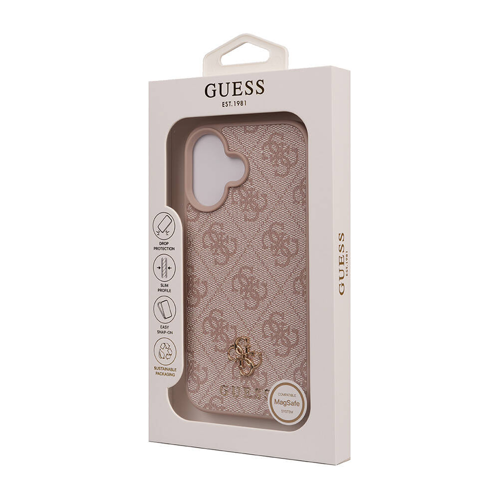 iPhone 16 Kılıf Guess Orjinal Lisanslı M-safe Şarj Özellikli Small 4G Classic Kapak