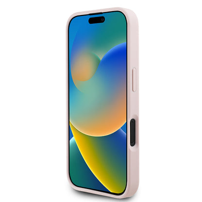 iPhone 16 Kılıf Guess Orjinal Lisanslı M-safe Şarj Özellikli Taneli Çiçek Tasarımlı Metal Yazı Logolu Kapak
