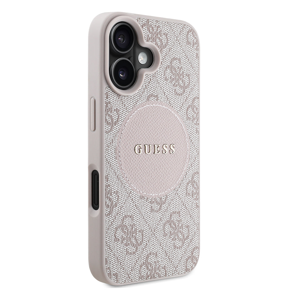 iPhone 16 Kılıf Guess Orjinal Lisanslı M-safe Şarj Özellikli Yazı Logolu Circle Classic Kapak